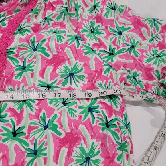 Crown And Ivy Womens Top Size XL Floral Palm Tree Colorful Beach Embroidered - Picture 5 of 7